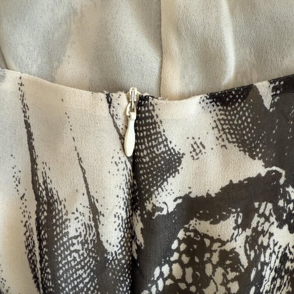 Tara Jarmon Silk Dress Ruffle Gathered Cream Black Designer - Picture 10 of 10